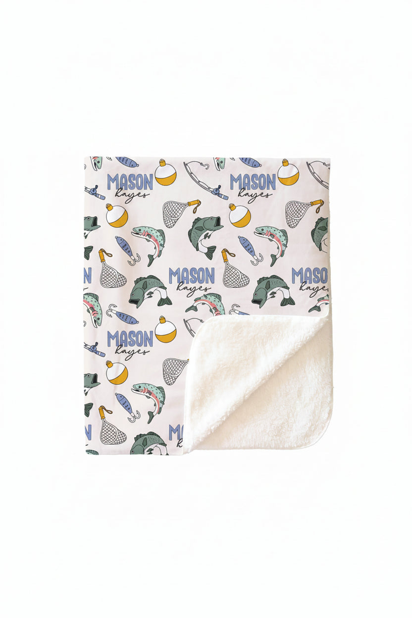 Catch of the Day Personalized Kids Blanket