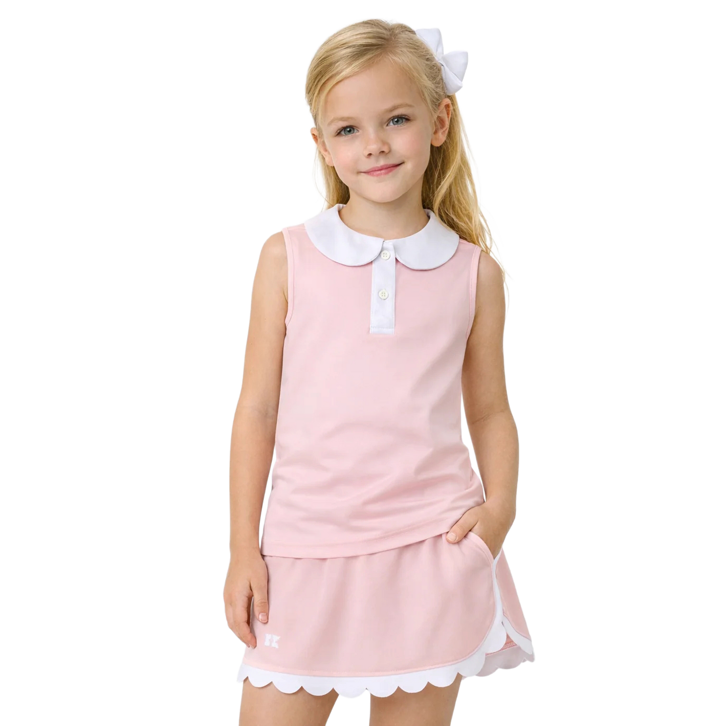 Scalloped Skort - Pink and White