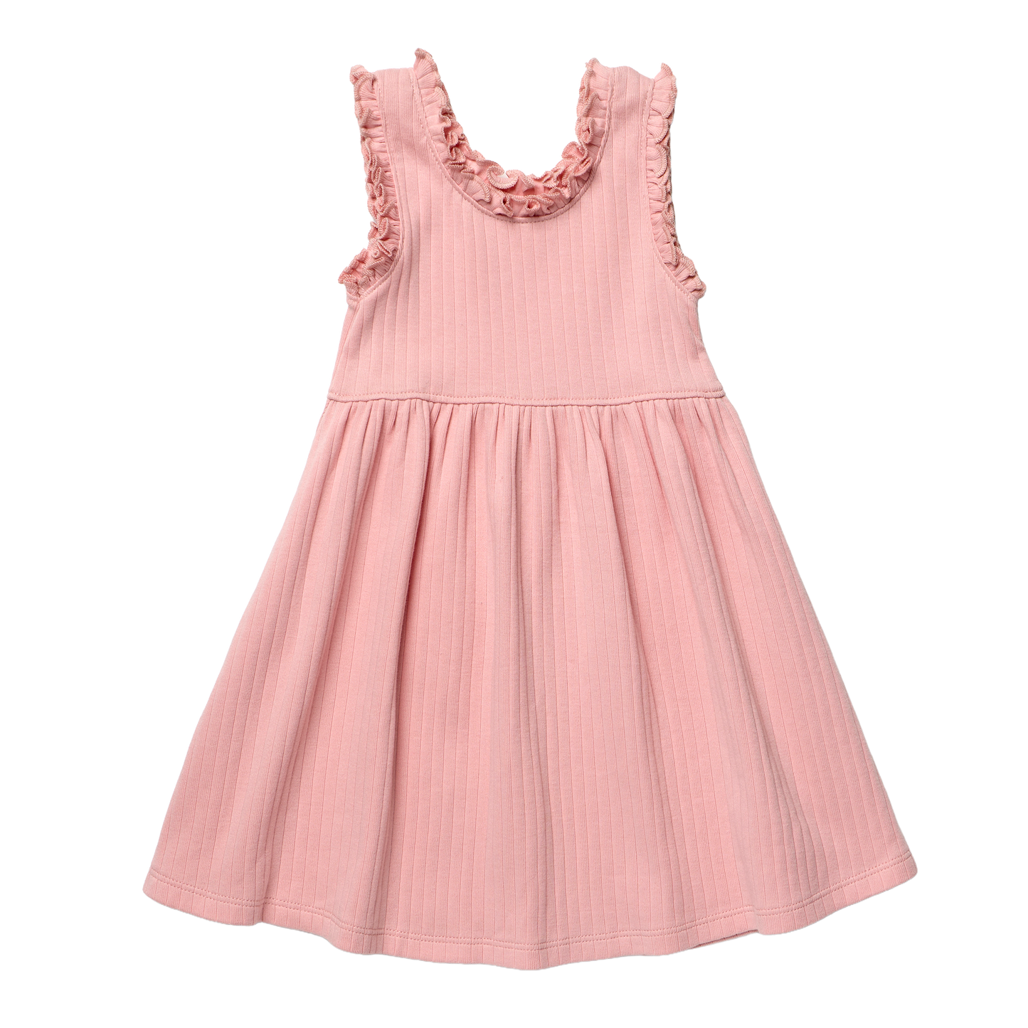 Joy Ruffle Rib Dress - Pink