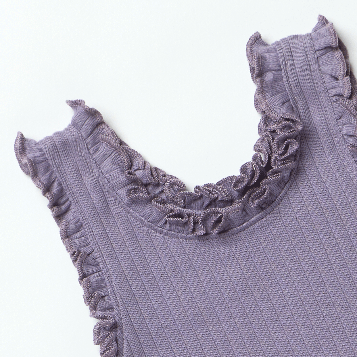 Joy Ruffle Rib Dress - Purple