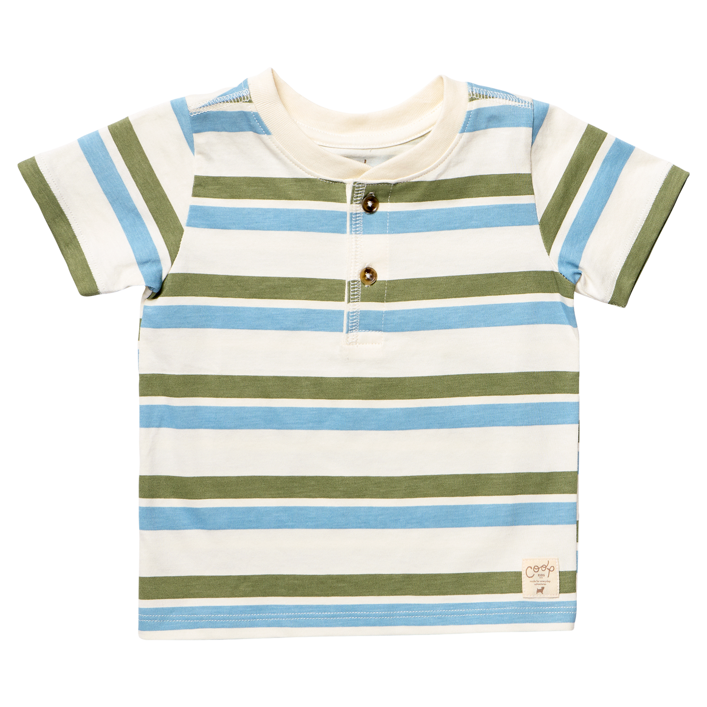 Scout Henley - Green and Blue Stripe