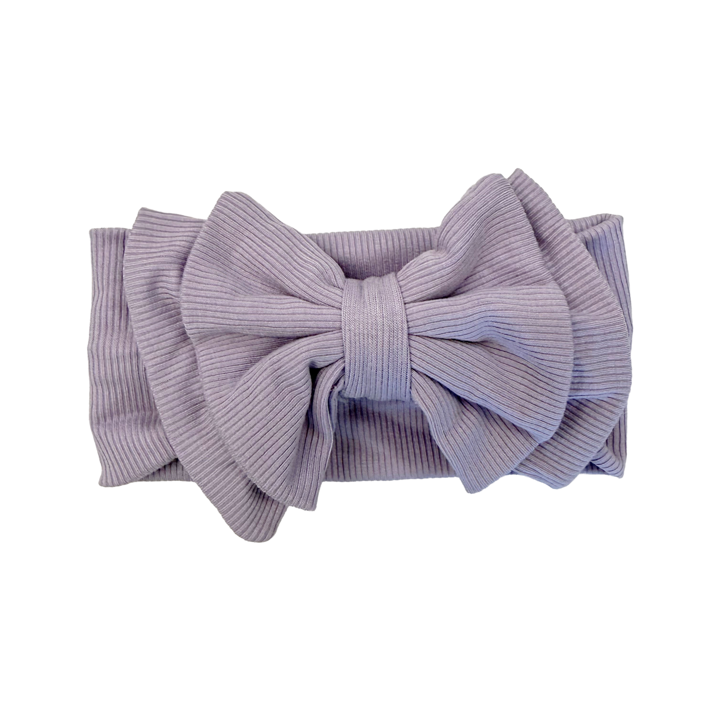Cotton Jersey Rib Bow Band: Lavender