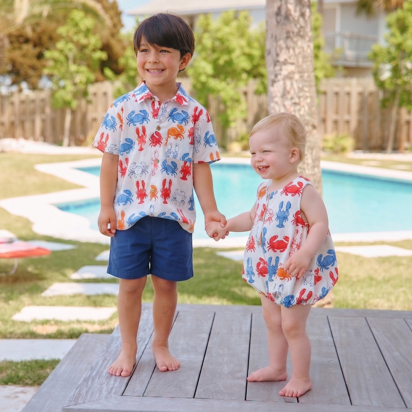 Boys Jack Shirt - Lobsters and Crabs