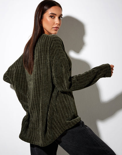 Dad Jumper in Chenille Khaki