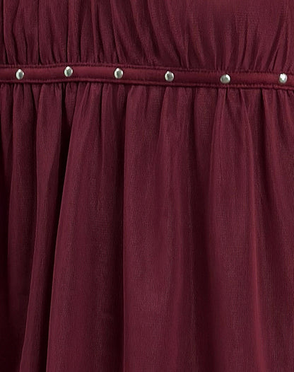 Damaris Cami Top in Wine with Studs