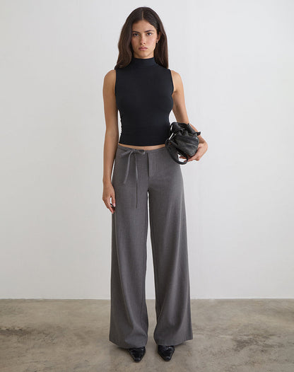Diomira Trouser in Grey with Tie