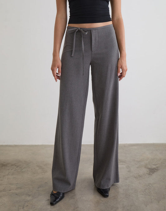 Diomira Trouser in Grey with Tie