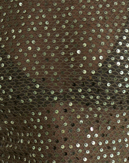 Dudley Vest Top in Sequin Knit Olive