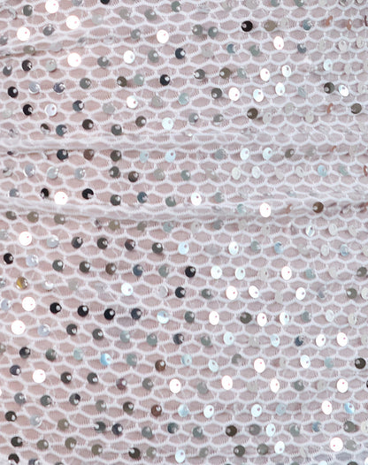 Dudley Vest Top in Sequin Knit Silver