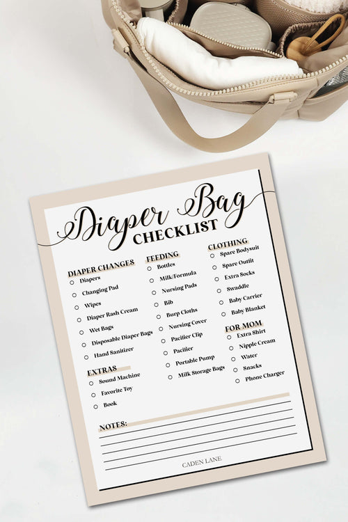 Diaper Bag Checklist - Free Digital Download