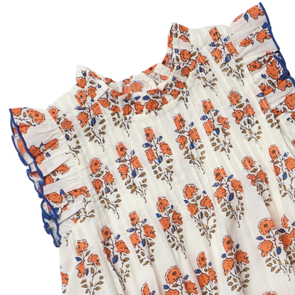 Girls Jaipur Dress - Orange Strawflower