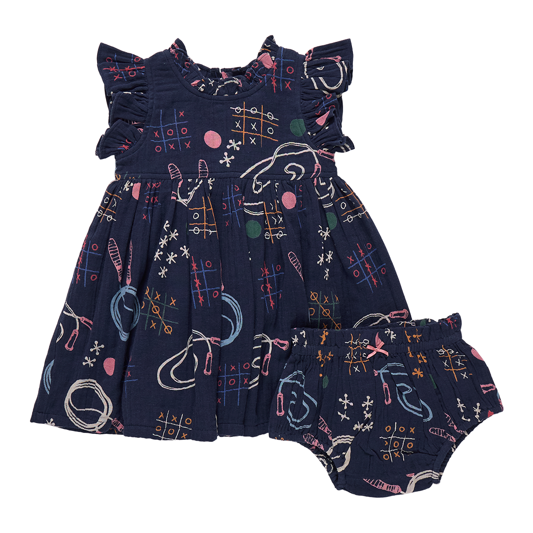 Baby Girls Jennifer Dress Set - Tic Tac Toe