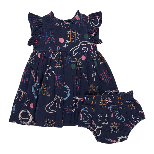 Baby Girls Jennifer Dress Set - Tic Tac Toe