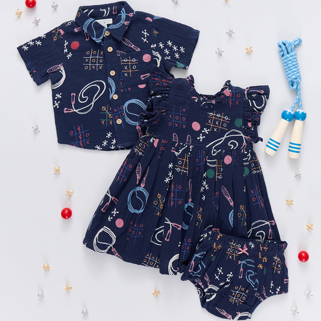 Baby Girls Jennifer Dress Set - Tic Tac Toe