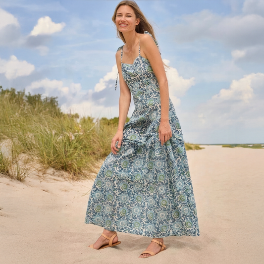 Womens Marilyn Dress - Blue Lisbon Floral