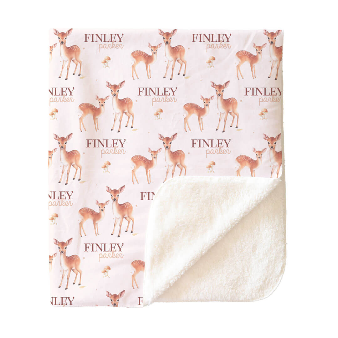 Friendly Fawns Personalized Kids Blanket