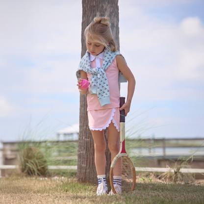 Girly Girl Tank - Pink and White