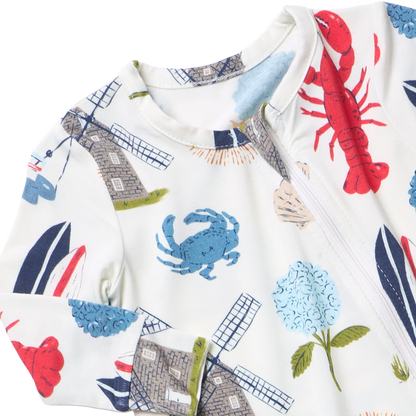 Baby Bamboo Romper - Hamptons