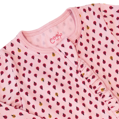 Baby Zip Romper - Mini Ladybugs