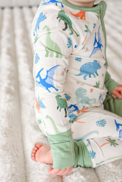 Convertible Bamboo Zip Romper | Little Fossil Neutral