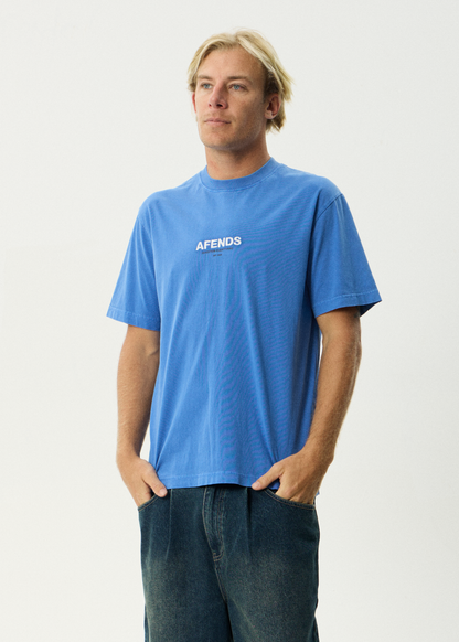 AFENDS Mens Vinyl - Retro Tee - Washed Marina