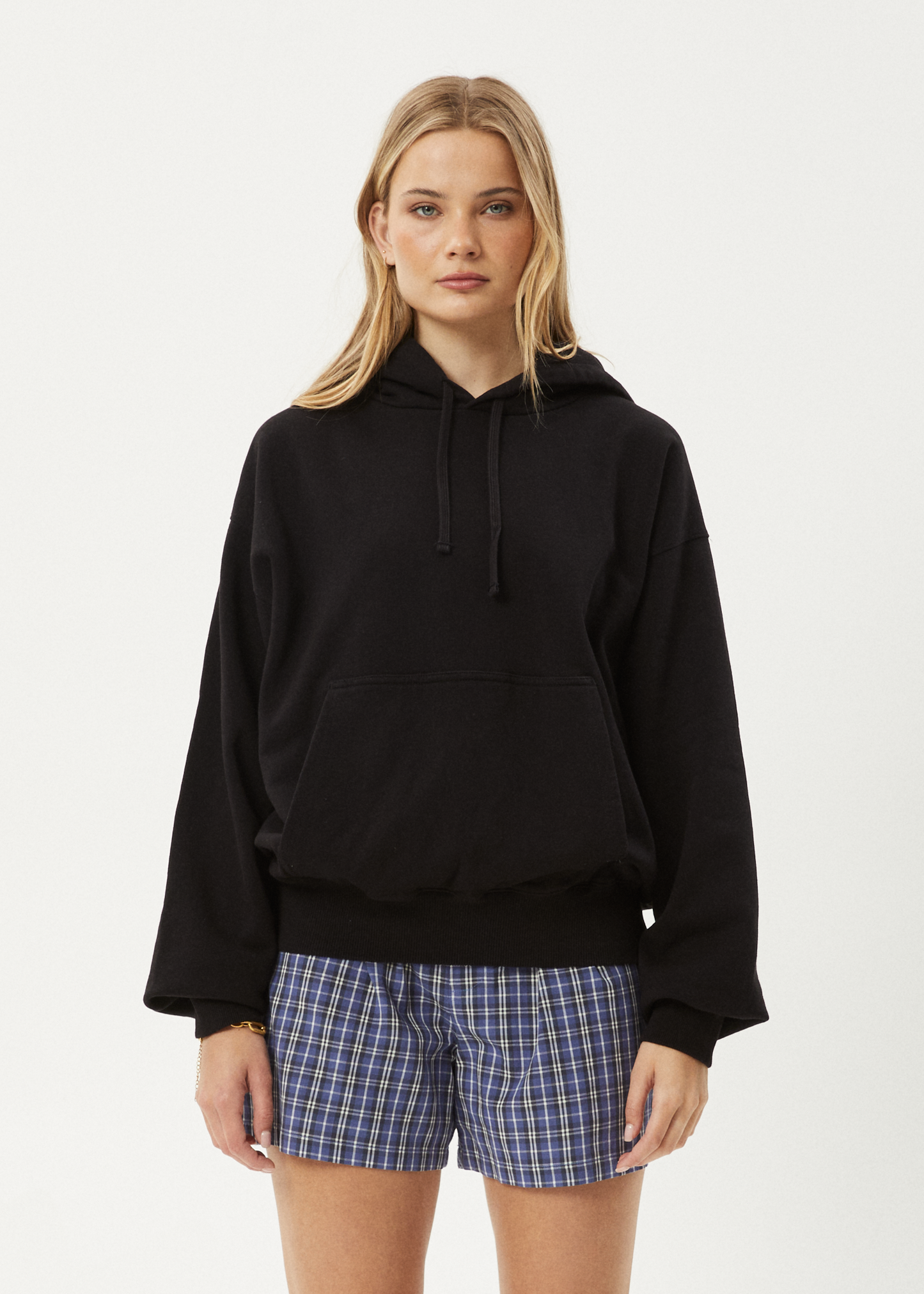 AFENDS Mens Genesis - Boxy Hoodie - Black