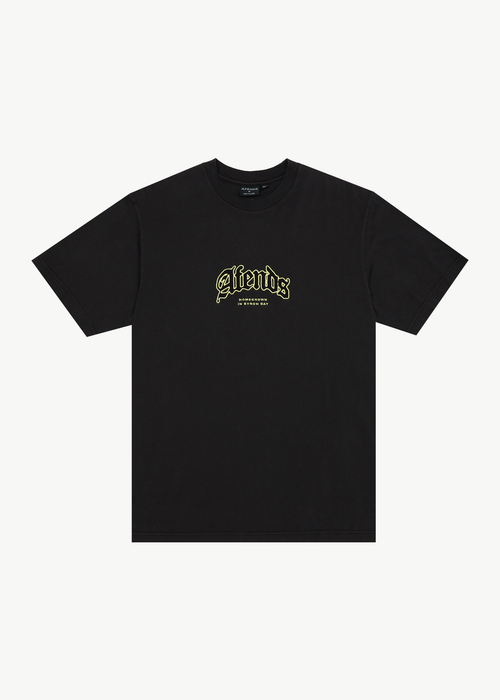 AFENDS Mens Home - Retro Tee - Stone Black