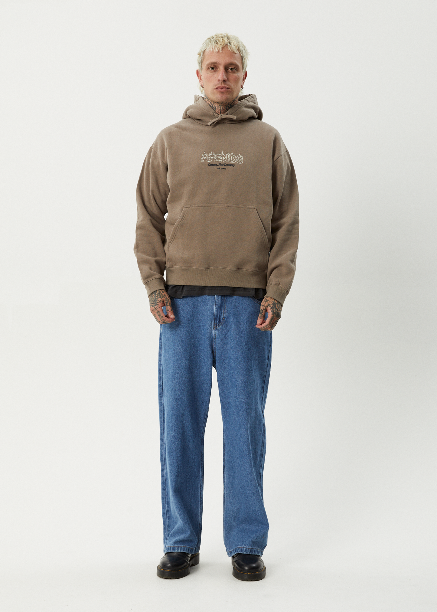 AFENDS Mens Ember - Hoodie - Fossil