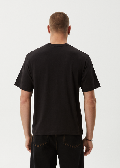 AFENDS Mens Smell The Roses - Retro Tee - Black