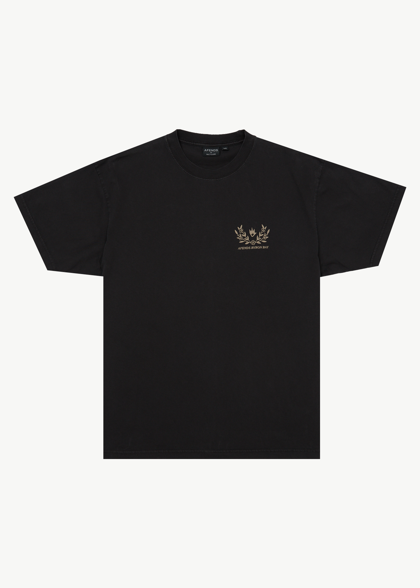 AFENDS Mens Surf Related - Boxy Tee - Stone Black