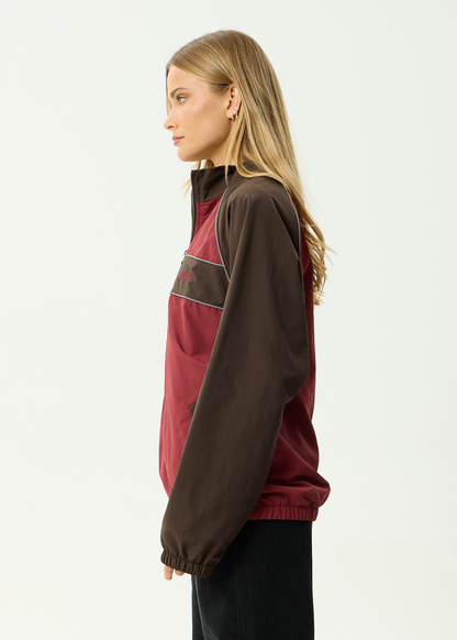 AFENDS Mens Spicy - Sports Spray Jacket - Burgundy
