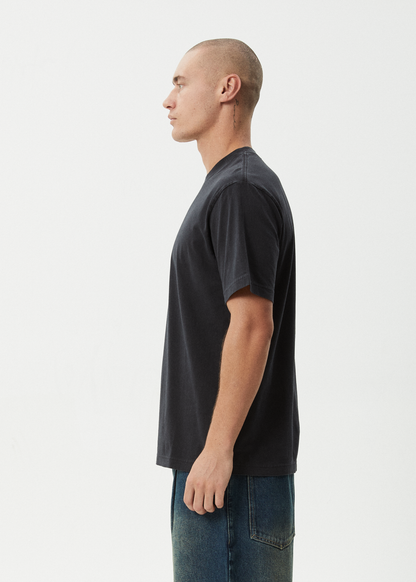 AFENDS Mens Abiza - Retro Tee - Stone Black
