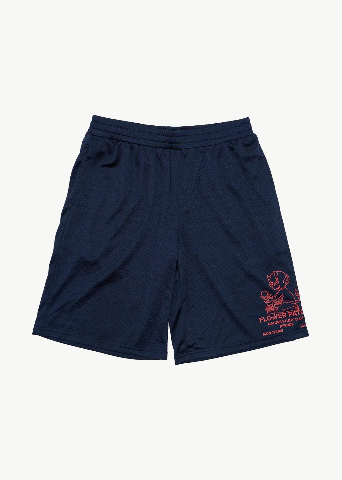 AFENDS Mens Flower Patch - Basketball Short 22 Inch - Navy