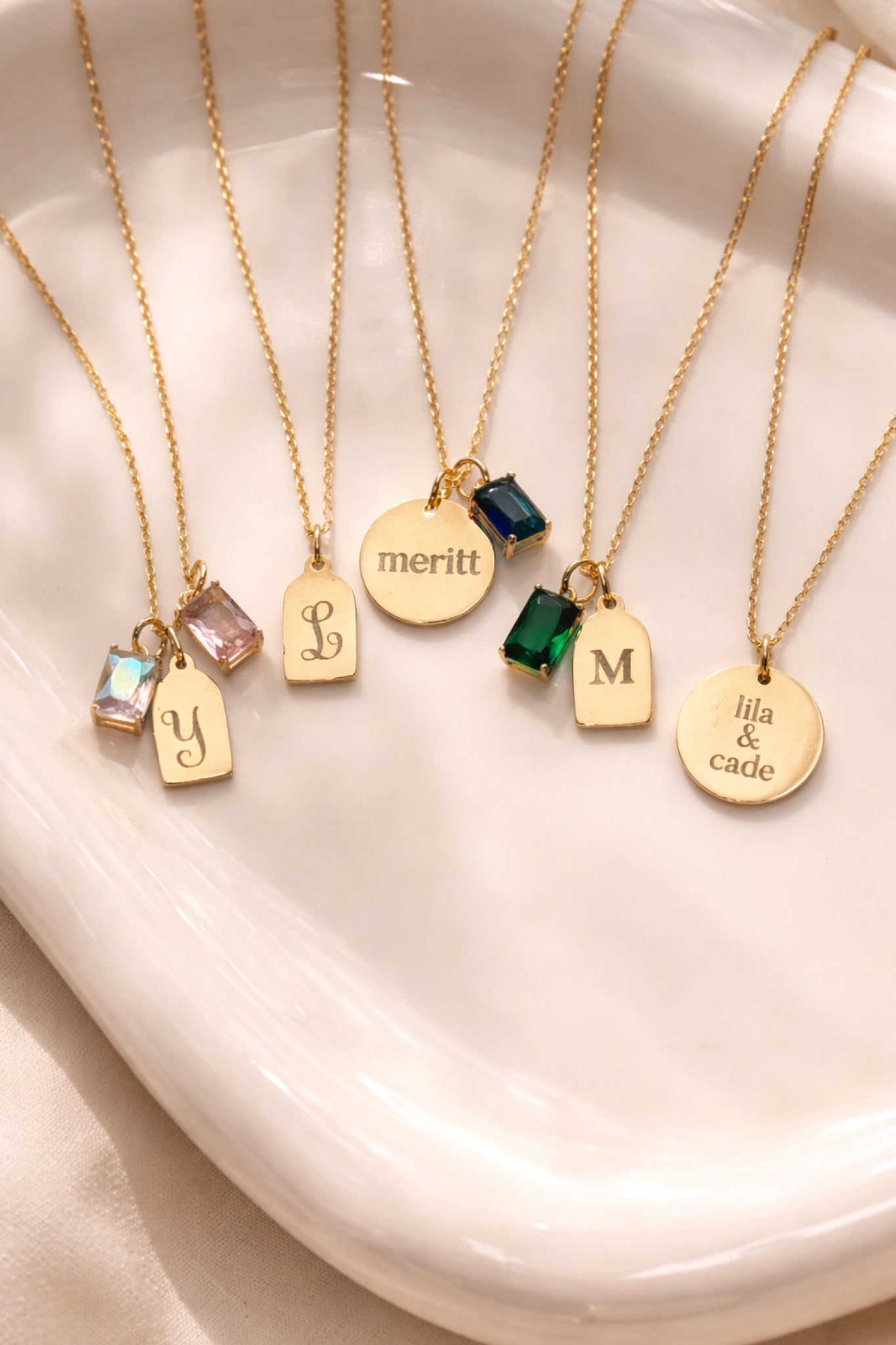 Engraved Tag Charm Necklace