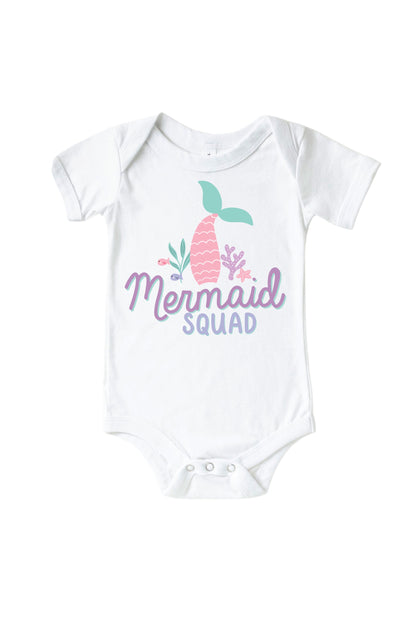 Mermaid Squad Graphic Bodysuit & Kids Tee | White