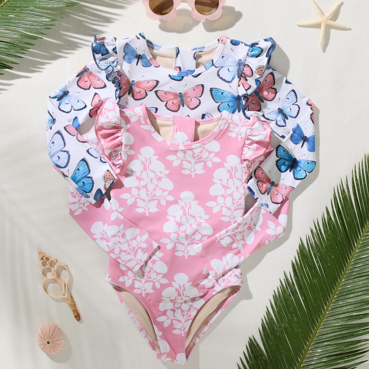 Girls Rachel Suit - Pink Bouquet Floral