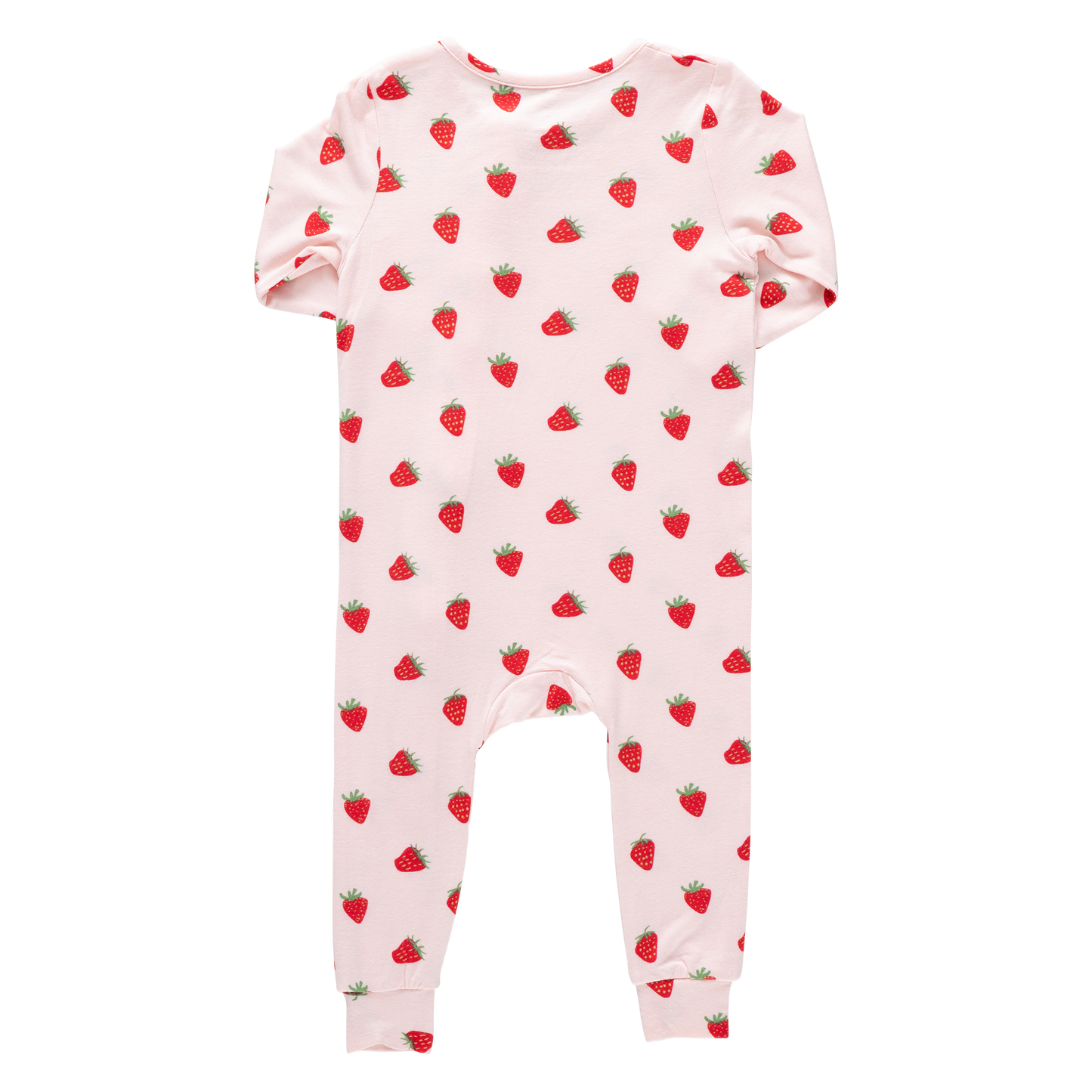 Baby Ruffle Bamboo Romper - Strawberries