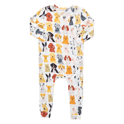 Baby Bamboo Romper - Small Watercolor Dogs