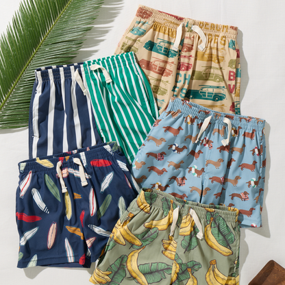 Baby Boys Swim Trunk - Green Banana Leaves
