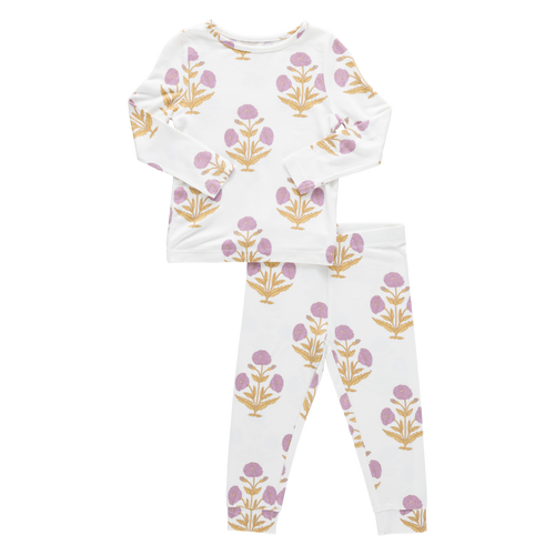 Kids Bamboo PJ Set - Lavender Dandelion