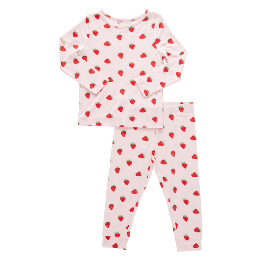 Kids Bamboo PJ Set - Strawberries