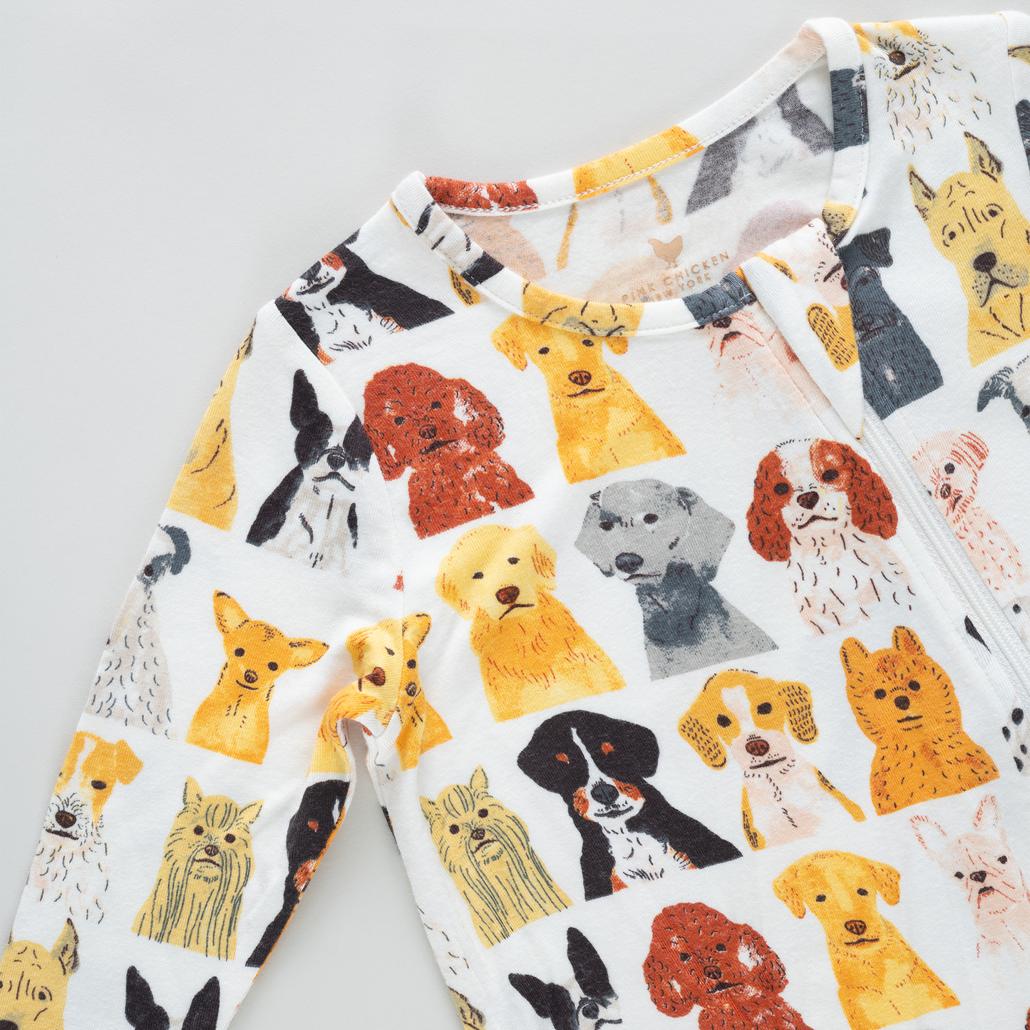 Baby Bamboo Romper - Small Watercolor Dogs