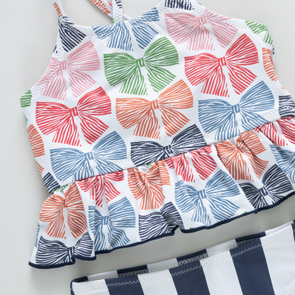 Girls Joy Tankini - Multi Bows