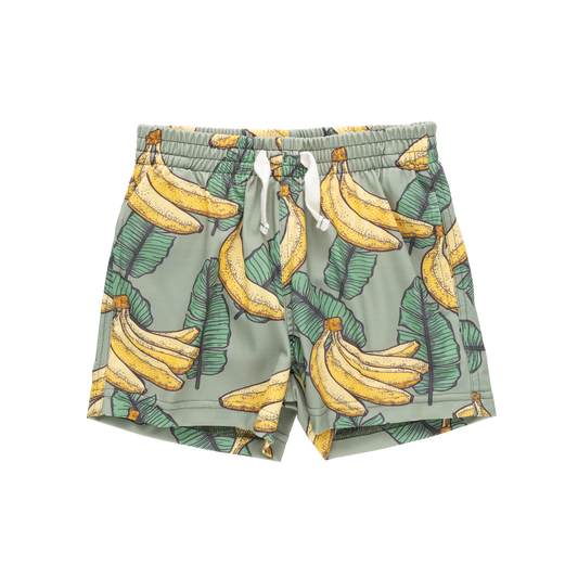 Baby Boys Swim Trunk - Green Banana Leaves
