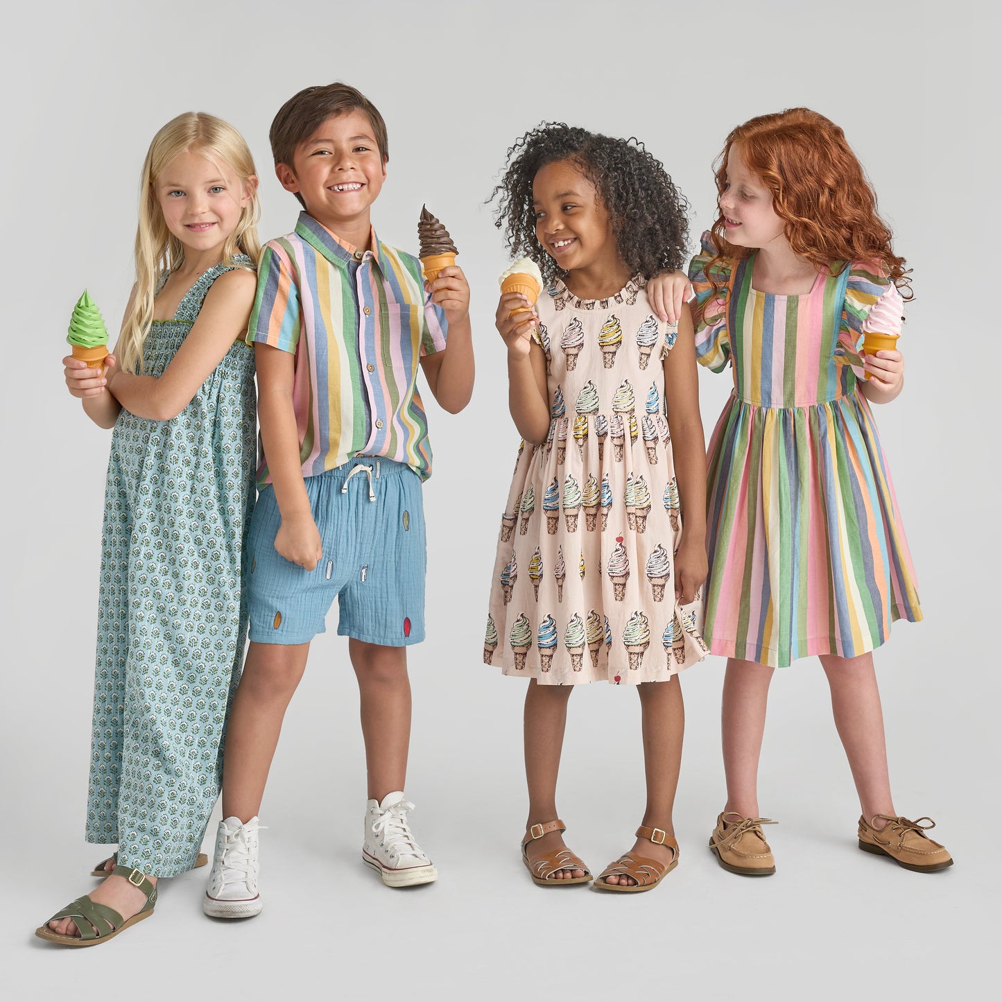 Girls Elsie Dress - Parade Stripe