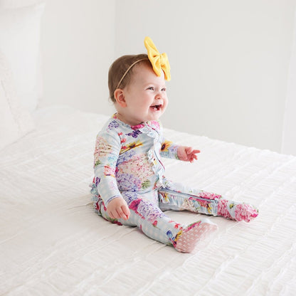 Nicolette Footie Ruffled Zippered One Piece