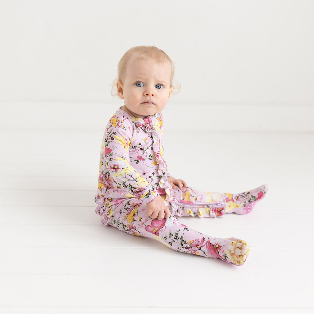 Gaia Footie Ruffled Zippered One Piece