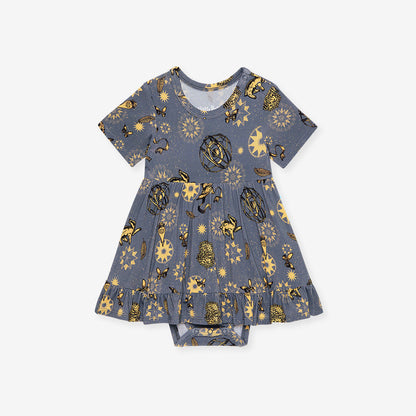 Hufflepuff House Ruffled Twirl Bodysuit Dress