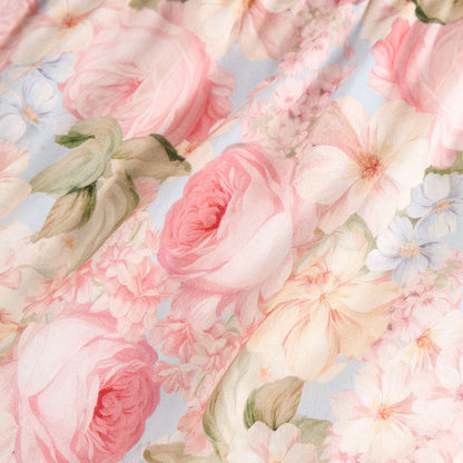 Rose Dreams Bamboo Challis Tie Back Tiered Dress