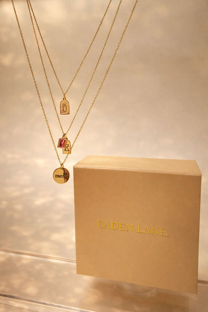 Engraved Tag Charm Necklace